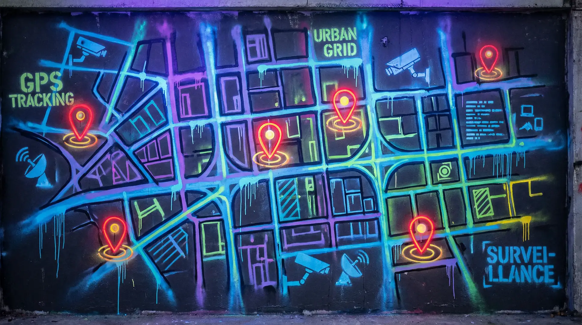 年轻的瑜伽教练2 狗仔追踪地图 - 城市涂鸦风格